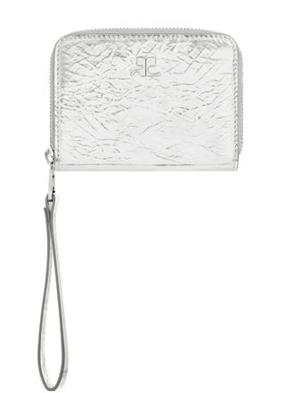 Courr&egrave;ges Compacte portemonnee met rits - Zilver