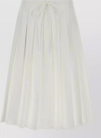 Prada poplin skirt drawstring detail pleated design
