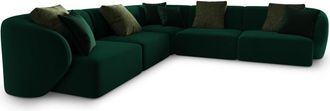 BLOOMINGLOFT 6-Sitzer Design-Ecksofa Chiara Samt