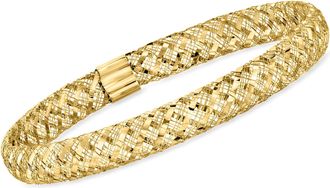 Canaria Canaria Italian 10kt Yellow Gold Mesh Stretch Bangle Bracelet