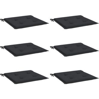 vidaXL Cojines De Silla De Jard&iacute;n 6 Uds Tela Oxford Negro 40x40x4 Cm Vidaxl