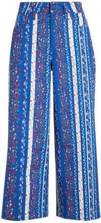 NYDJ Daisy Crop Wide Leg Pants in Heritage Ribbons at Nordstrom, Size 00