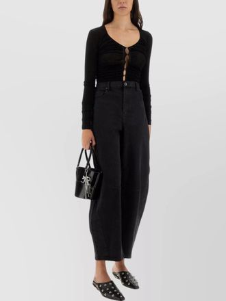 Self Portrait viscose slim-fit v-neck knit top