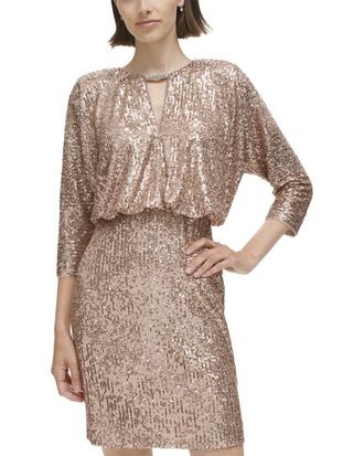 Vince Camuto Embellished Long Sleeve Mini Dress