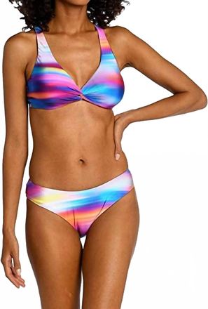 La Blanca Sunset Shores Twist Front Underwire Bikini Top In Multi Brights
