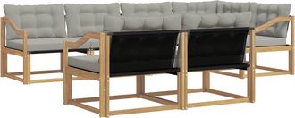 vidaXL Conjunto De Sof&aacute;s De Exterior 7 Uds. Blanco Y Gris Claro Vidaxl