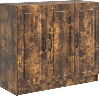 vidaXL Aparador Roble Ahumado 89 X 34,5 X 77 Cm Madera De Ingenier&iacute;a Vidaxl