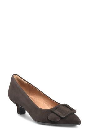 S&ouml;fft Sadie Pointed Toe Kitten Heel Pump in Chocolate at Nordstrom, Size 9.5