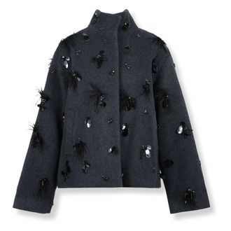 SIMKHAI Siena Embellished Wool Jacket - Dames - Jassen - Zwart - Maat: XS Wol