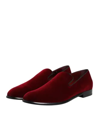 Dolce & Gabbana Cotton Velvet Loafer - Red