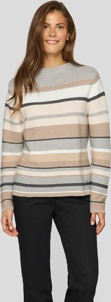 Rabe Streifenpullover RABE, Damen, Gr. 40, braun (macchiato), Strick, Obermaterial: 50% Baumwolle, 50% Polyacryl, Intarsienmuster, gestreift, regular fit t