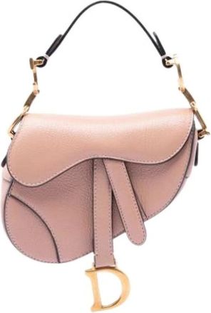 Dior Pre-owned Saddle Bag - Dames - Vintage Schoudertas - Roze - ONE Size - Leer - Vintage