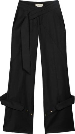 Blumarine Crossover-waistband Strap-detail Trousers
