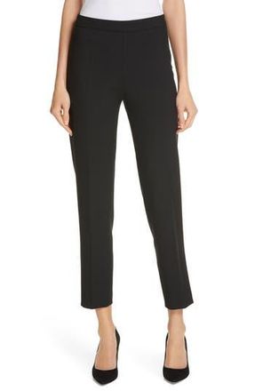 BOSS Tiluna Soft Stretch Side Zip Ponte Trousers in Black at Nordstrom Rack, Size 6