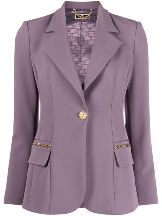 Elisabetta Franchi Blazer met enkele rij knopen - Paars
