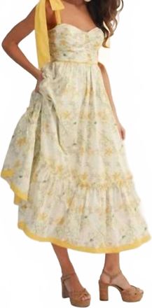 Lovlov Cottage Garden Trim Tiered Dress In Yellow