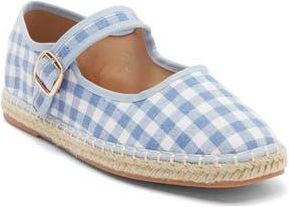 Top Moda Fallon Gingham Mary Jane Flat in Blue Canvas at Nordstrom Rack, Size 6.5