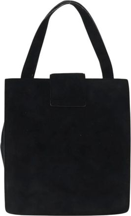 Prada Pre-owned Handbags, female, Black, Size: ONE SIZE Pre-owned Vintage Suede Top Handle Bag