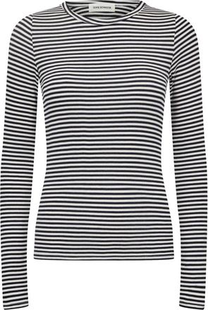 Sofie Schnoor Tops, Dames, Veelkleurig, XL, Spandex, Zwart Gestreepte Lange Mouw Blouse