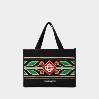 Casablanca Embroidered Knit Shopper Bag