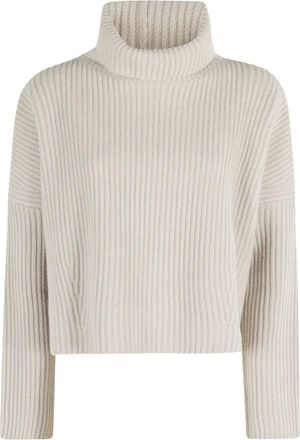 Roberto Collina Maglione a coste con collo alto - Bianco