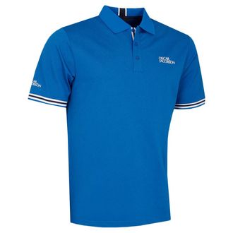 Oscar Jacobson Mens Durham Tour Golf Polo Shirt - Lapis Blue/Navy/White - M