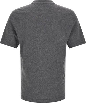 Brunello Cucinelli Logo-Graphic Cotton T-Shirt - Gray
