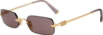Miu Miu Womens Sunglasses Gold Metal Frame