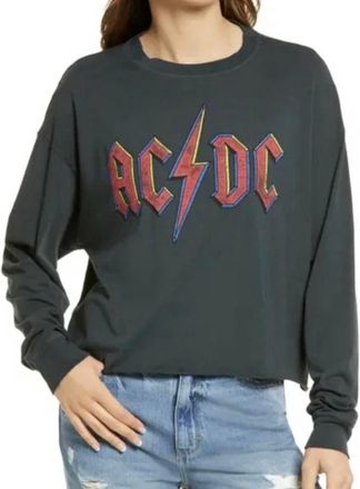 Daydreamer Crop Graphic Sweatshirt In Gray