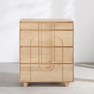 Maisons du monde C&oacute;moda alta de 4 cajones de madera de mango 90 cm