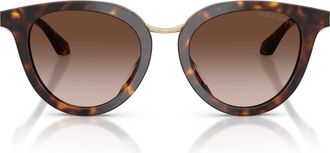 Giorgio Armani 0ar8252u Rounded Cat-Eye Sunglasses with Tortoiseshell Acetate Frame