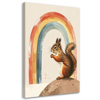 Feeby Stampe Su Tela, Scoiattolo Arcobaleno Animali Della Foresta, 80x120