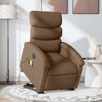 vidaXL Vidaxl - Sill&oacute;n De Masaje El&eacute;ctrico Reclinable Elevable Tela Marr&oacute;n