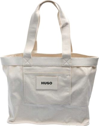 HUGO BOSS Hugo Becky Canvas boodschappentas (Wit)