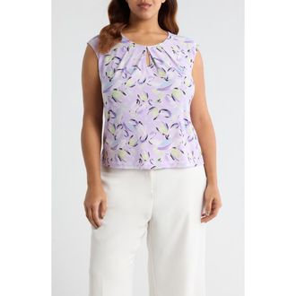Kasper Print Cap Sleeve Top in Lavndr Mist at Nordstrom, Size 1 X