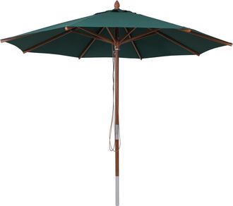 Hhg Sombrilla De Madera Para Hosteler&iacute;a Hhg-487b, Sombrilla De Jard&iacute;n, Poli&eacute;ster/madera, 14 Kg, Redonda, &Oslash; 3 M, Sistema De Cuerda Resistente A Los Golpes,