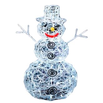 F&eacute;&eacute;ric Lights & Christmas F&eacute;&eacute;ric Lights And Christmas - Mu&ntilde;eco De Nieve 3d, Metal, Exterior - Blanco - Blanco