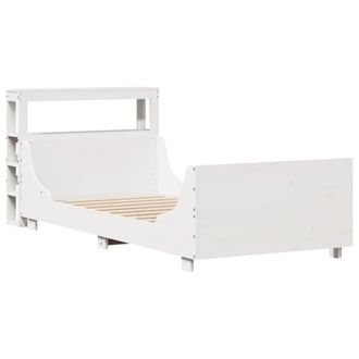 Berkfield Home Sleek Bed Frame Frame White 75x190 cm Small Single Solid Wood Pine