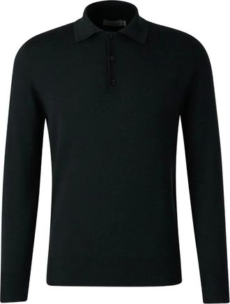 Canali Maglione a maniche lunghe e colletto stile polo - Nero