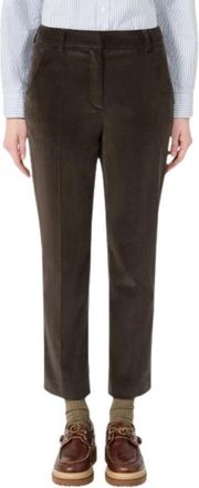 Max Mara Relaxed Straight Broeken - Dames - Straight fit broeken - Bruin - M - Katoen - Broeken
