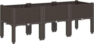 vidaXL Jardinera con patas pp marrón 120x40x42 cm Vidaxl