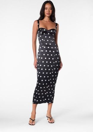 Nicholas Dominique Print Dress in Black White Polka Dot at Nordstrom, Size 12