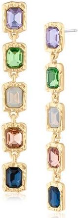 Jardin Multicolor Crystal Linear Drop Earrings in Multi/Gold at Nordstrom Rack