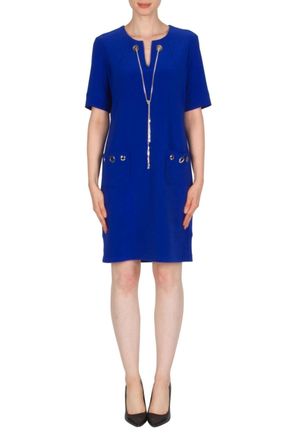 Joseph Ribkoff Toggle Mini Dress In Cobalt Blue
