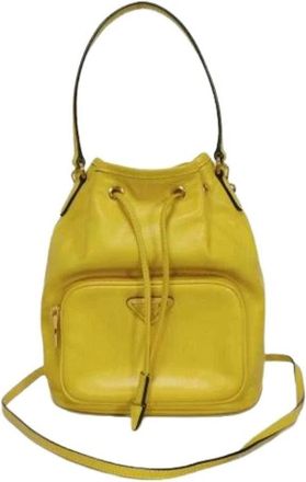 Prada Pre-owned Bucket Bag - Dames - Vintage Tas - Geel - ONE Size - Leer - Vintage