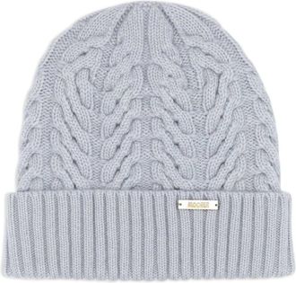 Moorer logo-plaque cashmere beanie - women - Cashmere - One Size - Blue