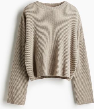 H&M Pullover in Rippstrick - Brown