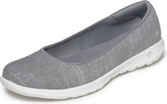 Skechers Womens GO Walk LITE-136001 Ballet Flat, Gray, 9.5 Medium US