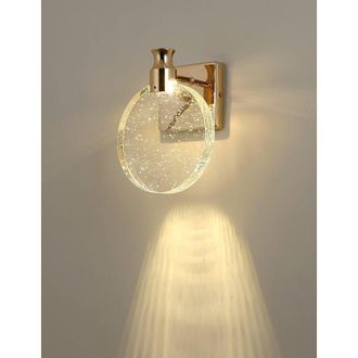 OEM L&aacute;mpara De Pared Led De Cristal De 16 Cm, Aplique De Pared Redondo De Cristal, Aplique De Pared Dorado, Aplique De Pared Art D&eacute;co, Aplique De Pared Vi