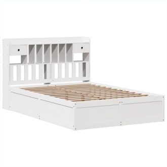 vidaXL Vidaxl - Bed Frame without Mattress White 150x200 cm King Size Solid Wood Pine